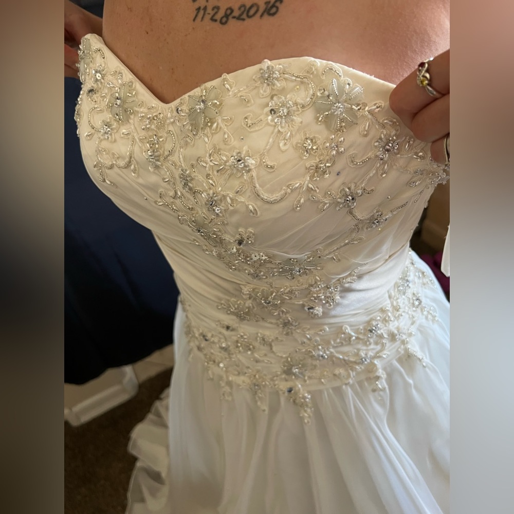 stella york sequin flower wedding full ball gown size 6 brand new